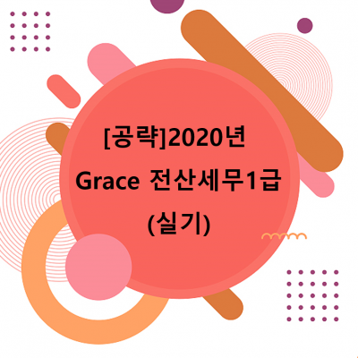 [공략]2020년 Grace 전산세무1급(실기)