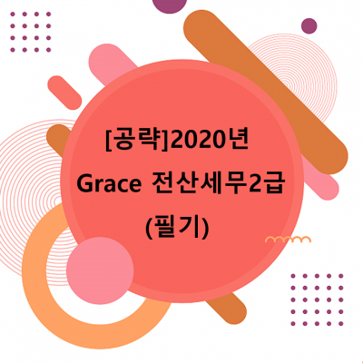 [공략]2020년 Grace 전산세무2급(필기)